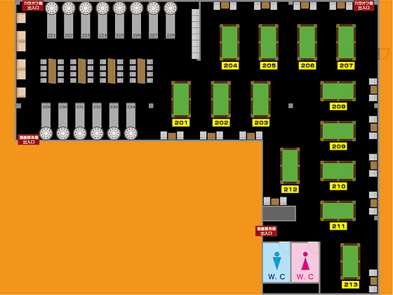ビリヤード・ダーツフロア変更後のレイアウト