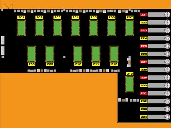 ビリヤード・ダーツフロア変更前のレイアウト